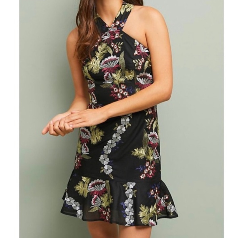 Embroidered Anthropologie Cocktail Dress